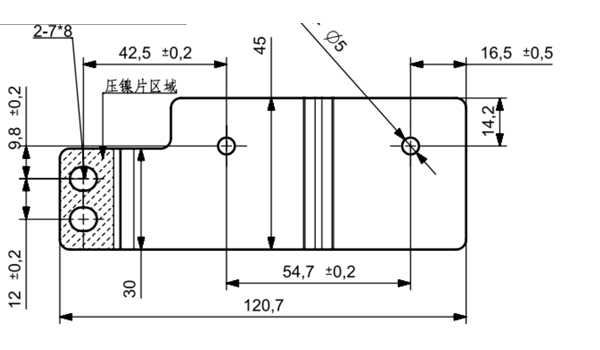 硬铝排焊接镍片图纸